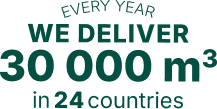 30000m3 in 24 countries
